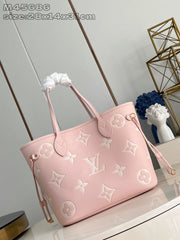 (Pre-Order) Louis Vuitton Neverfull MM – Baby Pink Empreinte Leather (Replica)