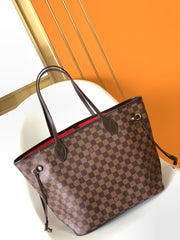 (Pre-Order) Louis Vuitton Neverfull MM Damier Ebene (Red Interior) (Replica)