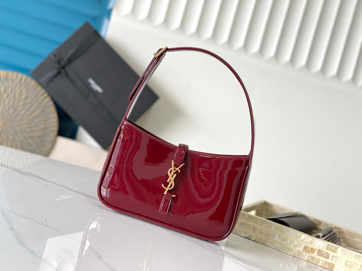 (Pre-Order) 
YSL Le 5 À 7 Glossy Patent Shoulder Bag Red (25CM) (Replica)