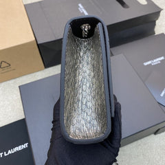 (Pre-Order) YSL Kate Bag – Metallic Feather Embossed (20CM) (Replica)