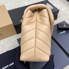 (Pre-Order) YSL LouLou Medium Chain Bag – Beige (Gold Hardware) (Replica)