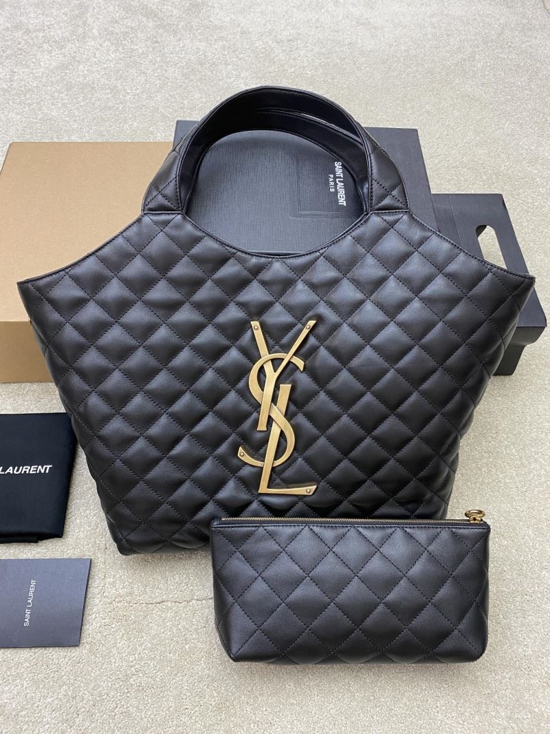 (Pre-Order) YSL Quilted Leather Tote with Pouch – Black (Replica)