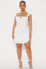 Fashion Nova Caroline Eyelet Mini Dress - Ivory (INSTOCK NOW)