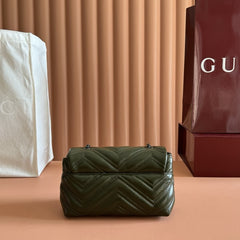 (Pre-Order) Gucci GG Marmont Super Mini Matelassé Shoulder Bag – Olive Green (Replica)