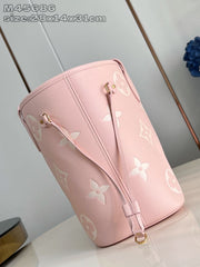 (Pre-Order) Louis Vuitton Neverfull MM – Baby Pink Empreinte Leather (Replica)