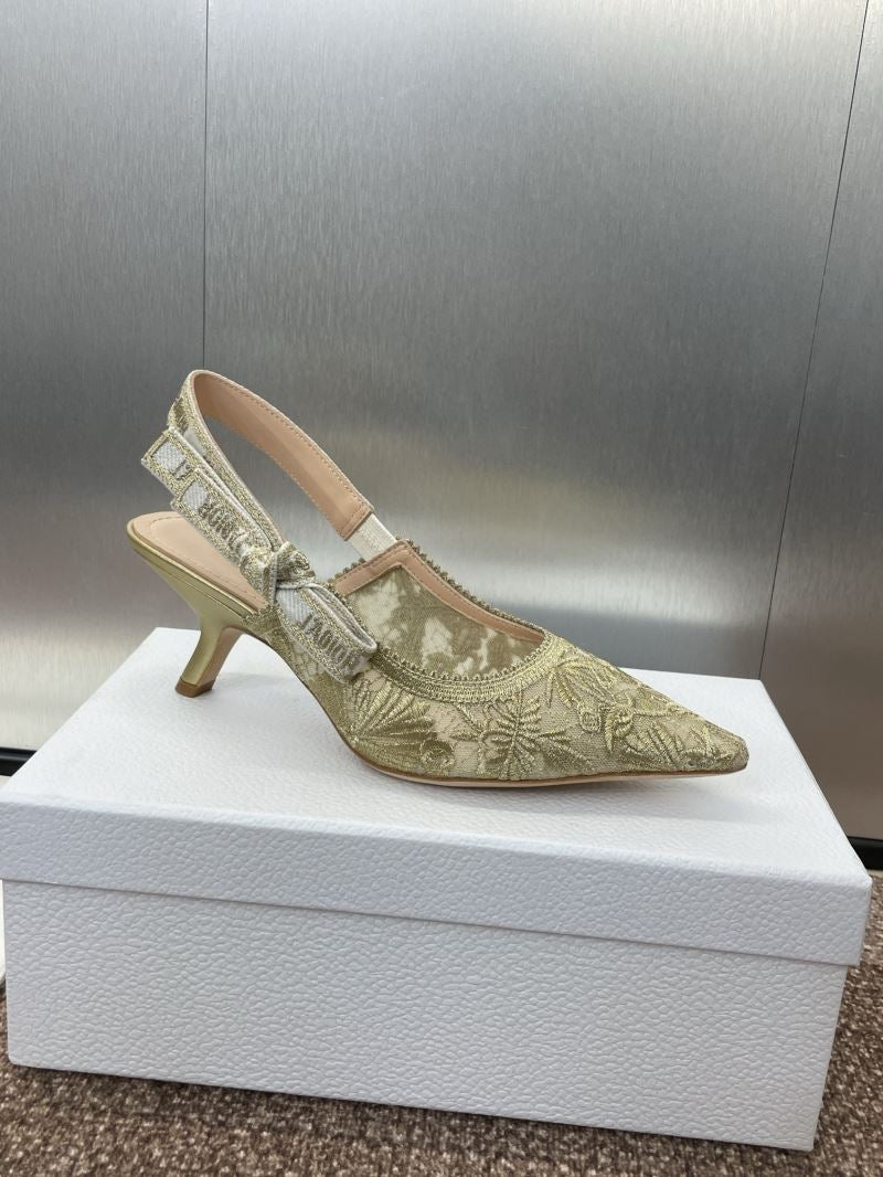 (Pre-Order) Christian Dior-Inspired Embroidered Slingback Heels (Replica)