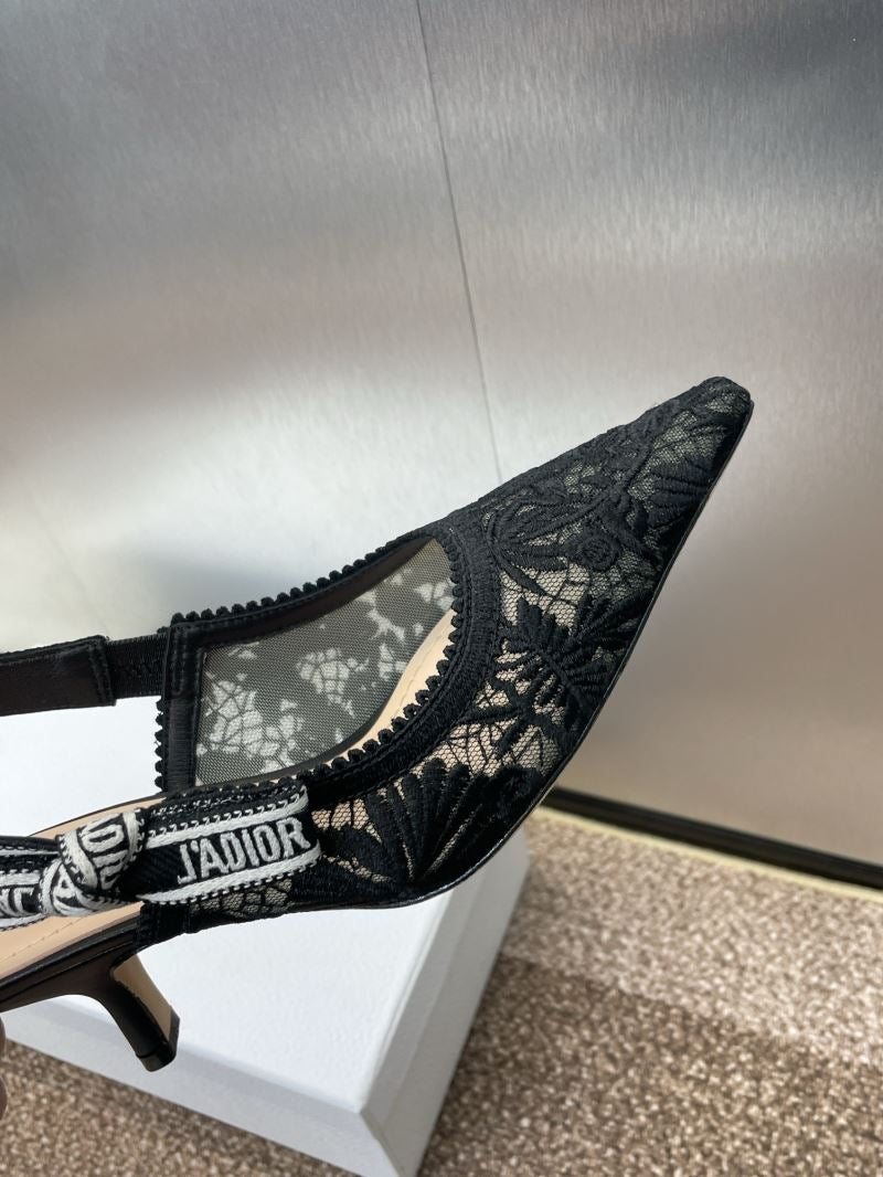 (Pre-Order) Christian Dior-Inspired Embroidered Slingback Heels (Replica)