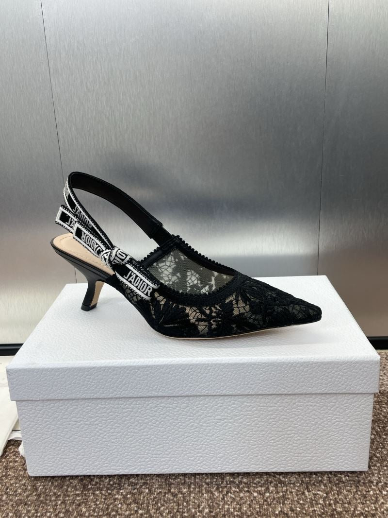 (Pre-Order) Christian Dior-Inspired Embroidered Slingback Heels (Replica)
