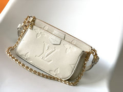 (Pre-Order) Louis Vuitton Multi Pochette Accessoires – Empreinte Leather (Cream) (Replica)