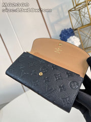 (Pre-Order) Black Embossed Monogram Wallet (Replica)