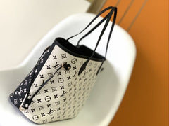 (Pre-Order) Louis Vuitton Neverfull MM – Black Monogram with Pink Tag (Replica)