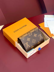(Pre-Order) Louis Vuitton Monogram Coin & Card Mini Wallet (Beige Flap) (Replica)