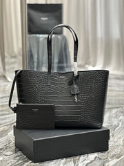 (Pre-Order) YSL Black Croc Embossed Tote Bag (Replica)