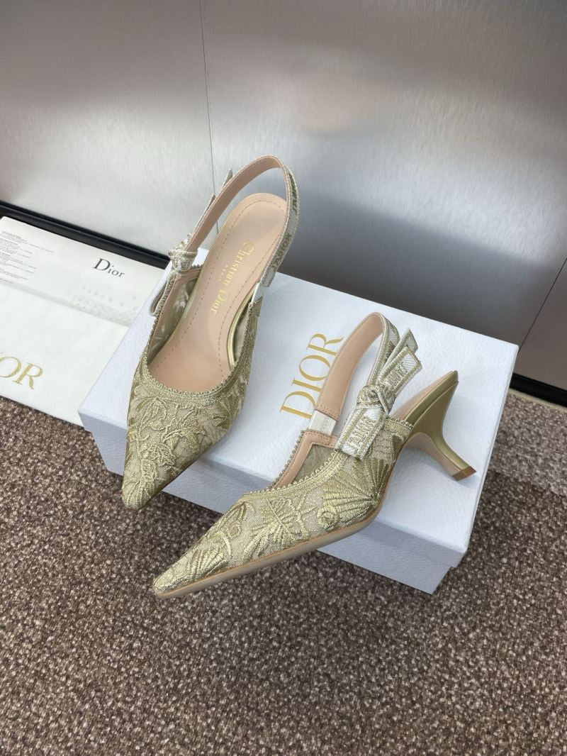 (Pre-Order) Christian Dior-Inspired Embroidered Slingback Heels (Replica)