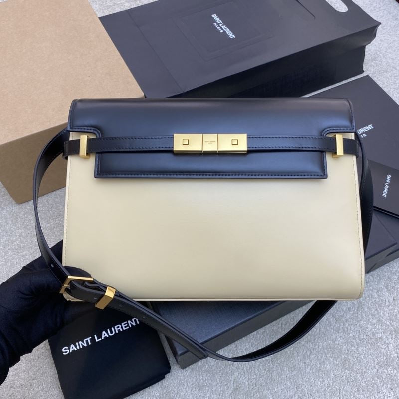 (Pre-Order) Saint Laurent Manhattan Baguette Bag – Black & Beige Two-Tone (29CM) (Replica)