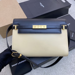 (Pre-Order) Saint Laurent Manhattan Baguette Bag – Black & Beige Two-Tone (29CM) (Replica)