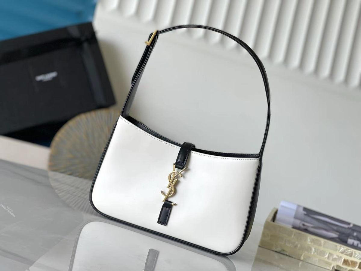 (Pre-Order) YSL Le 5 À 7 Shoulder Bag – White with Black Trim (Replica)
