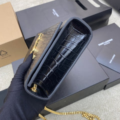 (Pre-Order) YSL Kate Chain Crocodile Leather Crossbody
Bag (Replica)