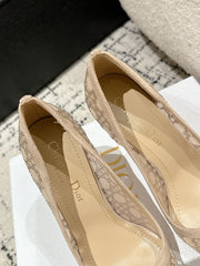 (Pre-Order) Christian Dior-Inspired Closed Back Rhinestone Mesh Pumps (Replica)