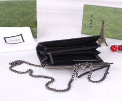 (Pre-Order) GUCCI Dionysus GG Supreme Chain Wallet – Beige (Replica)