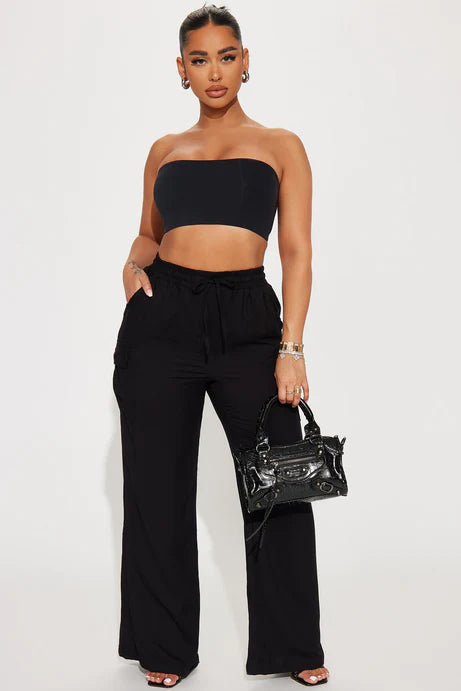 (INSTOCK NOW) Fashion Nova Camilla Wide Leg Cargo Pant - Black