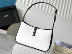 (Pre-Order) YSL Le 5 À 7 Shoulder Bag – White with Black Trim (Replica)