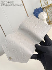 (Pre-Order) Louis Vuitton Grey Monogram Embossed Compact Wallet (Replica)