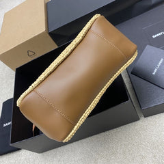(Pre-Order) YSL Raffia Le 5 À 7 Shoulder Bag – Brown/Beige (Replica)