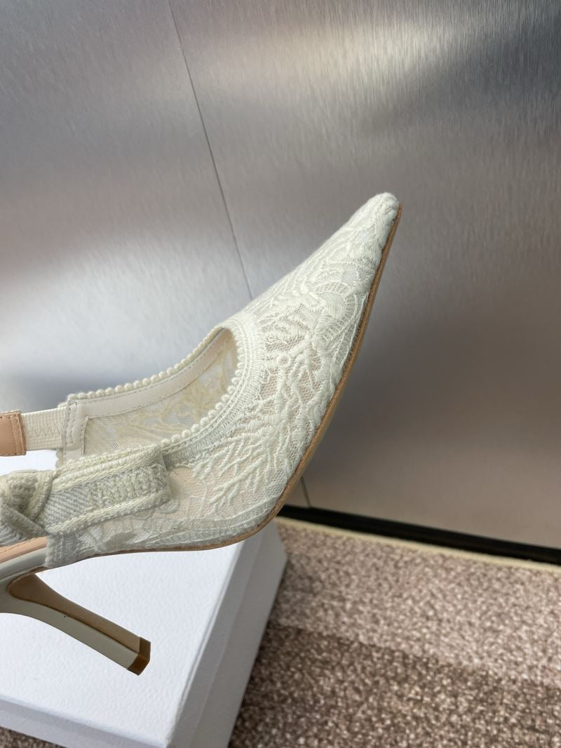 (Pre-Order) Christian Dior-Inspired Embroidered Slingback Heels (Replica)