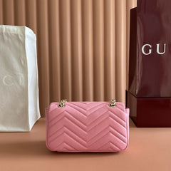 (Pre-Order) Gucci GG Marmont Mini Matelassé Shoulder Bag – Pink (Replica)