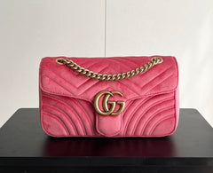 (Pre-Order) Gucci GG MARMONT VELVET MEDIUM SHOULDER BAG (Replica)