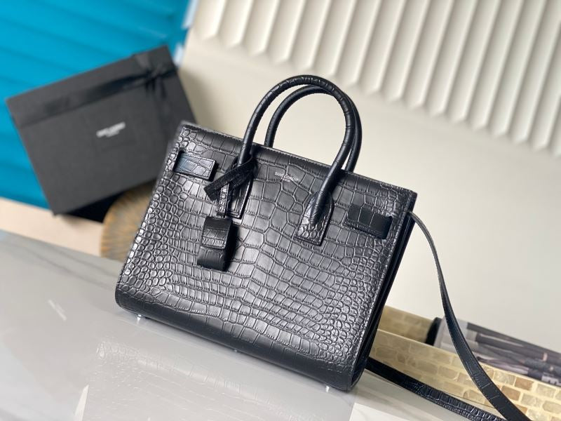 (Pre-Order) Saint Laurent Sac de Jour - Black Crocodile Embossed (26CM) (Replica)