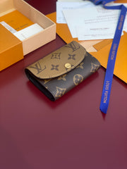 (Pre-Order) Louis Vuitton Monogram Coin & Card Mini Wallet (Beige Flap) (Replica)