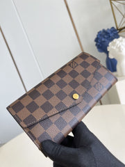 (Pre-Order) Louis Vuitton Damier Ebene Emilie Wallet – Brown (Replica)