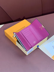 (Pre-Order) Louis Vuitton LV Twist Compact Wallet – Black with Plum Interior (Replica)