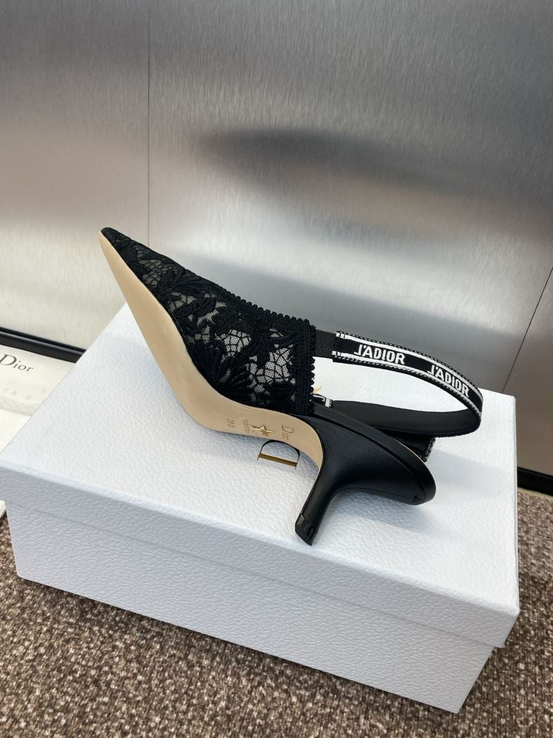 (Pre-Order) Christian Dior-Inspired Embroidered Slingback Heels (Replica)
