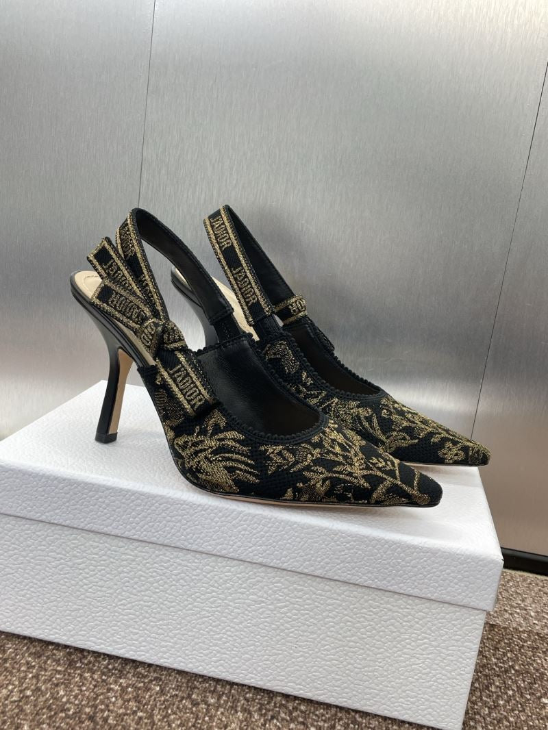 (Pre-Order) Christian Dior-Inspired Embroidered Slingback Heels (Replica)