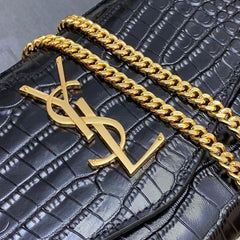 (Pre-Order) YSL Uptown Mini Envelope Bag – Croc Embossed (Replica)