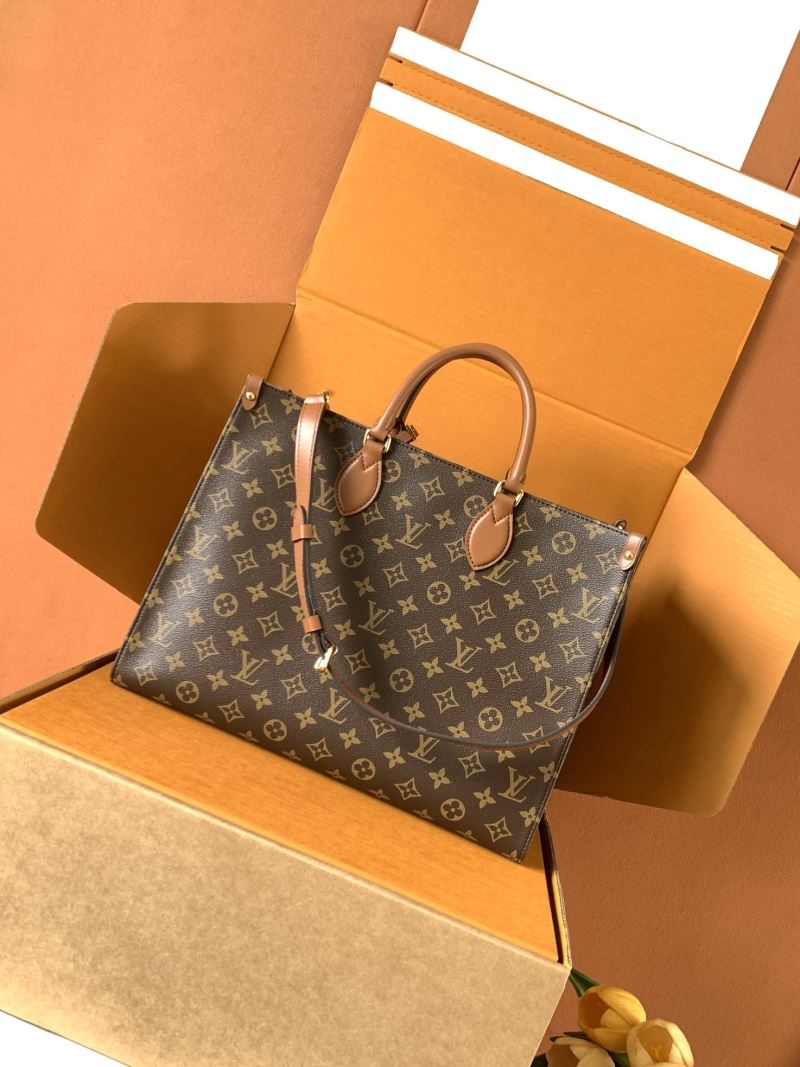 (Pre-Order) Louis Vuitton OnTheGo MM – Monogram Canvas (Brown Handles) (Replica)