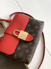 (Pre-Order) Louis Vuitton MyLockMe BB – Monogram Canvas with Red Flap (Replica)
