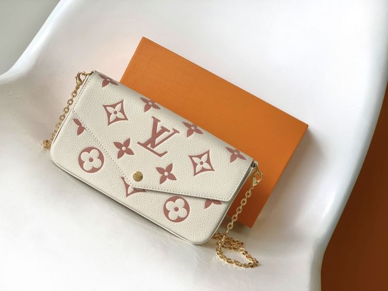 (Pre-Order) Louis Vuitton Félicie Pochette – Cream & Rose Monogram Giant (Replica)