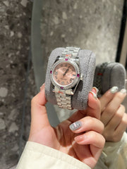 (Pre-Order) Rolex Datejust 31mm Pink Dial with Ruby Accents (Replica)