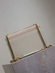 (Pre-Order) YSL White Matte Gold Buckle Sunset Bag (Replica)