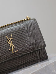 (Pre-Order) YSL Saint Laurent Sunset Small YSL Lizard (High Quality Replica)