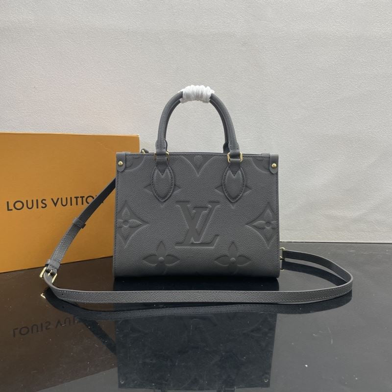 (Pre-Order) Louis Vuitton OnTheGo PM – Black Embossed Leather (Replica)